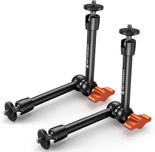 K&F CONCEPT 2-Pack 9.8 Magic Arm, 1/4 Screw Camera Mount Arm 360° Ball Heads for DSLRs, Monitor, Flash, LED Light, Microphone, Camera Cage, Action Camera