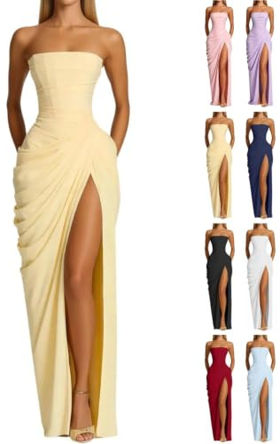 Robe de Bal de Promo Bleu Marine Noir Rouge Cocktail Ete Chic Orange Mariage grande taille Robe de Soirée Demoiselle d'honneur Longue Épaules Élégante Dénudées Fente Maxi Dress Manches Festive Corset