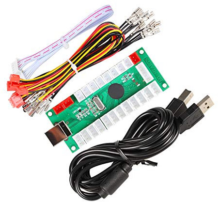EG STARTS Zero Delay USB Encoder pour PC LED Joystick Set Pour LED Arcade Joystick DIY Kit Contrôleur Partie Mame Jeux (5Pin Câble + 10x 3Pin 2.8mm Fil)