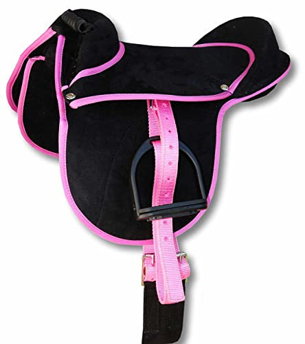 AMKA Pony Reitkissen Luca schwarz/pink 10 Ponysattel komplettes Set