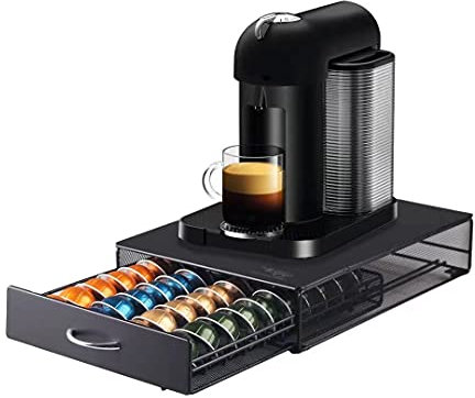 EVER RICH ® CAPSULES STORAGE DRAWER COMPATIBLE WITH VERTUOLINE NESPRESSO CAPSULES (40 CAPSULES CAPACITY) (1. VertuoLine 40)