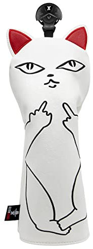 Golfschlägerhaube, niedliche Katze, Golf-Holz-Kopfbedeckungen, Stickerei, Fahrerabdeckung, 3 Holzschlägerhauben, Hybird Kopfbedeckungen, Leder, handgefertigte Holzkopfabdeckung für Golfschläger