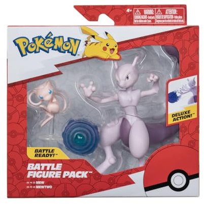 Pokémon Personaggi Set 2-Pack Mew & Mewtwo Giochi Nuovo 2023 - Figurine Action Figure 5 & 10 cm - Ufficiale Giocattoli