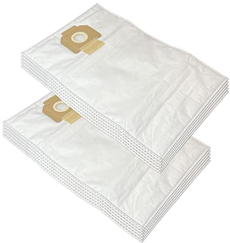 10 Mikrofiber Dammsugarpåsar Kompatibel med Bosch GAS 15 L | GAS 20 L AFC | GAS 1200 L Professional | Kompatibel med Bosch 2605411229 | 10 pieces | med dammstängningsflik