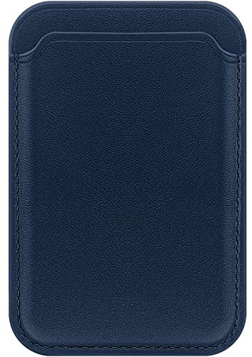 FIDWALL Magsafe Wallet Leder für iPhone 16/15/14/13/12 Pro/Max/Plus/Mini,RFID-Kartenhalter mit Mag-Safe-Magnet(Baltisch Blau)