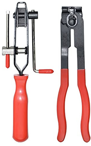Thsakzo 2pcs CV Boot Clamp Pliers Set,Joint Boot Clamp Crimp Kit,CV Joint Clamp Banderolier Tool Hose Clamp Pliers,Hose Band Axle Pliers Car Banding Tool Kit,Dust Cover Clip Removal Pliers Repair Tool