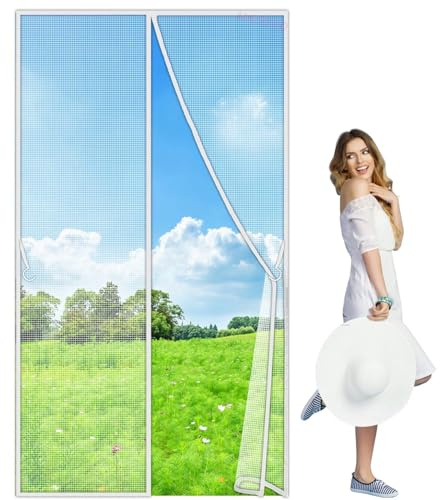 Moustiquaire Fenêtre, 160x230cm Filet Anti Insectes Adhésif sans Perçage Toile Moustiquaire Maille Fine Voile Moustiquaire Anti Mouche Anti Moustiques Blanc Personnalisable