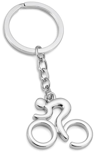 Porte-clés pour athlètes en acier inoxydable - Motif sportif stylisé - Cadeau pour les cyclistes, les joueurs de football, les basket-balleurs, les coureurs et les joueurs de tennis