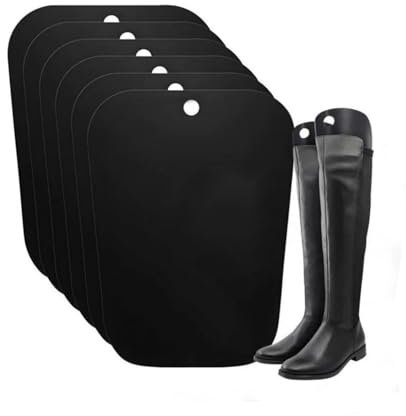 KOMUNJ Lot de 6 embauchoirs pour bottes pour femme en plastique PP - Noir - Maintient les bottes droites pour homme et femme, Noir , Taille unique