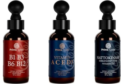 Liquid Vitamin B1 Drops with Vitamin B3 B6 & B12, Liquid Vitamin A Supplement for Women & Men with Vitamin C E and D3, nattokinase supplement | serratiopeptidase and nattokinase supplements