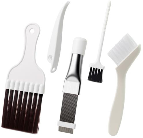 4PCS Air Conditioner Fin Comb Cleaner Kit, Conditionin Condenser Cleaning Comb, Easy Refrigerator Coil Cleaning Brush, Universal Evaporator Radiator Repair Clean Tool for Heat Dryer Pump