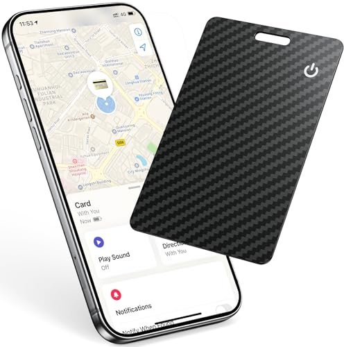 Air Traceur Carte Tag Rechargeable, Wallet Tracker Card | Carte de Suivi de Portefeuille Compatible avec Apple Localiser App (iOS Uniquement), pour Sac à dos, Passeport, Valises