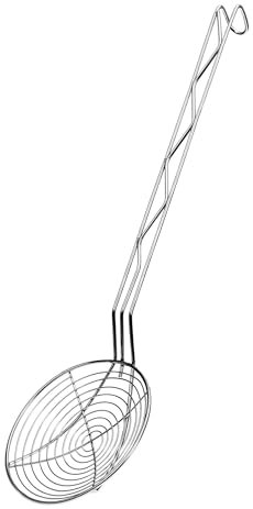 GRÄWE Gastro Frittier-Löffel mit Hakenstiel, Edelstahl, Frittierkelle, Schaumlöffel, Schaumkelle, Fritteusenlöffel, Abtropflöffel