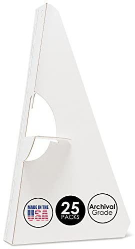 Lineco Cardboard Easel Backs, Self Stick Stand, 15 Inch, White, 25 Pack