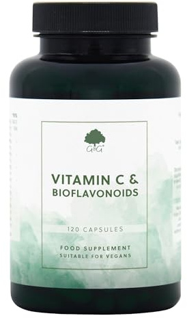 Vitamin C & Bioflavonoids Capsules | 750mg Vitamin C per Capsule | 120 Vegan Capsules | G&G Vitamins