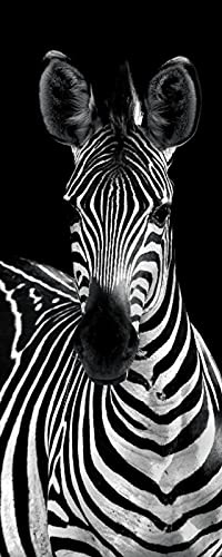 A.Monamour Adesivo Porta Autoadesiva Zebra in Bianco E Nero A Tema Animale Vinile PVC Adesivi per Porte Interne 3D Pellicola Adesiva Poster Sticker Murale Parete Carta da Parati