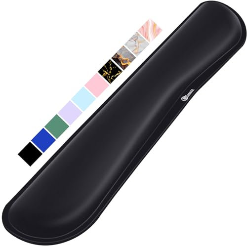 Gimars Repose Poignet Clavier, Reposes-Poignets Ergonomique en Mousse à Mémoire, Support Tapis de Clavier Repose Gel Coude avec Base Antidérapant en PU pour Bureau Gamer, Ordinateur MAC Noir-1