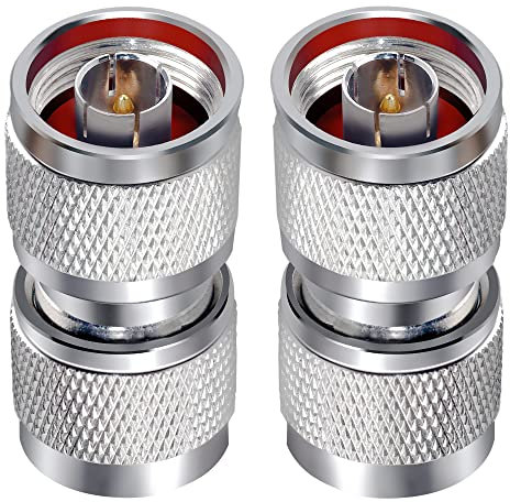 TUOLNK Connettore coassiale tipo N Connettore coassiale maschio tipo N maschio a connettore maschio N maschio Adattatore a barilotto per cavo di prolunga antenna Wifi 2 pezzi