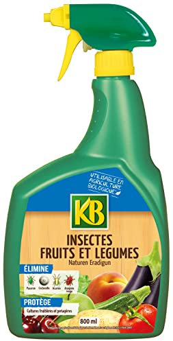 KB KLEGPAL - Pulvérisateur Insecticide Fruits et Légumes Prêt à l'Emploi 800 ml - A base d'huile végétale de Colza - Protège le potager des pucerons, cochenilles, mouches blanches - Fabriqué en France