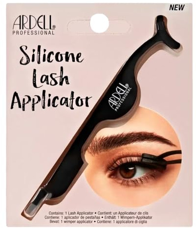 Ardell Silicone Lash Applicator Tool, Eyelash Tweezers for Lash Cluster, Strip Lashes Application, Soft Grip & Durable Design, Black