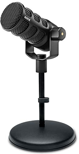 Rode Podmic USB XLR Podcast Sprecher-Mikrofon + keepdrum MS032 Tisch-Stativ