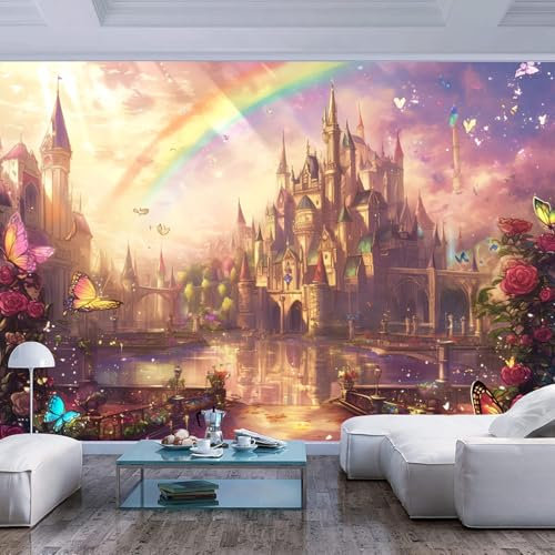 fotomural personalizado Arcoíris de construcción de castillos mágicos restaurante oficina habitación los niños familiar pasillo tapiz artístico murales Pintura Arte Sala