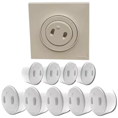[Pack x10] Copripresa Bebe francese [ senza chiave Ni Adesivo] – Guida di sicurezza per bambini – Protezione per presa elettrica per casa pubblica