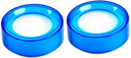 Healvian Lot de 2 Humidificateurs de Doigts Ronds en Plastique Transparent Bleu Éponge Absorbante Outil de Comptage pour Manipulation d'Argenté Fournitures de Bureau pour Comptage Rapide