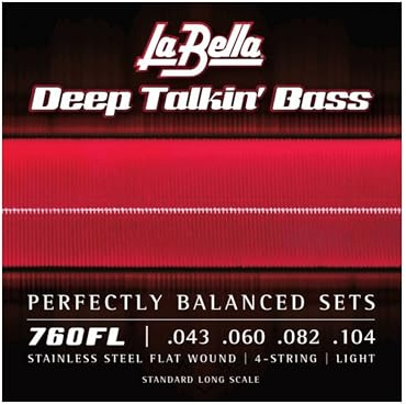 La Bella 760FL Deep Talkin Bass Flatwound Bass Strings - Light