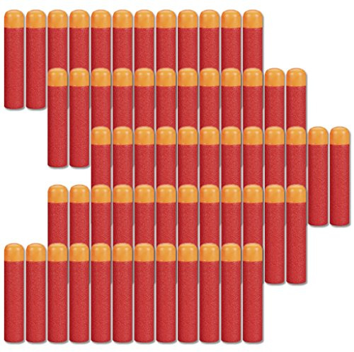 HONGCI 60pcs 9.5cm EVA Red Foam Darts Refill Bullet for Nerf N-strike Elite Mega Series Blasters Kids Toy Gun