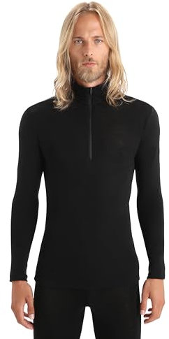 Icebreaker Herren Funktionsshirt 175 Everyday LS Half Zip Merino Baselayer, Black, S, 104484