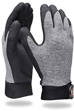 Engelbert Strauss Guantes tejidos en vinilo, ropa de trabajo de calidad, 9 (L), gris/negro, 1 par