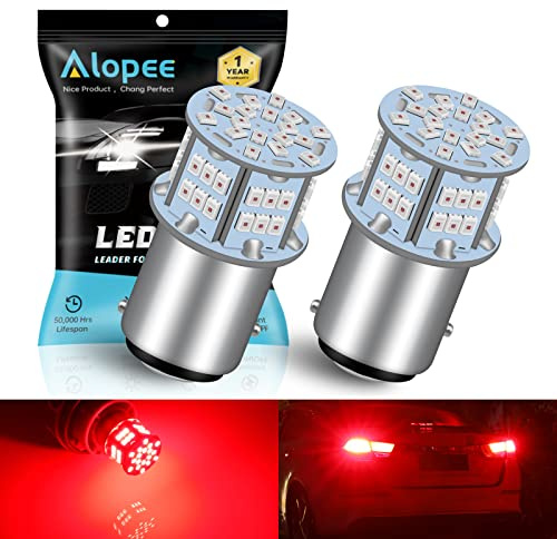 Alopee Lampadine LED P21/5W 1157 BAY15D,12V-24V Rosso Estremamente Brillante 2016 54SMD Lampadina LED Luce Freno per 1016 1034 7528 2057 2357 Luci Freno LED per Auto 2 Pack