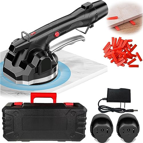 Máquina De Baldosas, Vibrador Baldosas Eléctrico Con Ventosa 128x128 Mm 6 Engranajes Nivelación Automática Ajustable Máquina De Baldosas De Capacidad 100 Kg Adecuado Para Baldosas 0,3-1 M