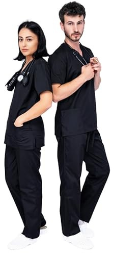 MAZALAT work wear Vêtements médicals Unisexe- Tenue Infirmiere Professionnelle, Tenue Aide Soignante Professionnelle, Coupe Souple Et Confortable, Tissu Respirant, Tenue Aide Soignante Femme Homme