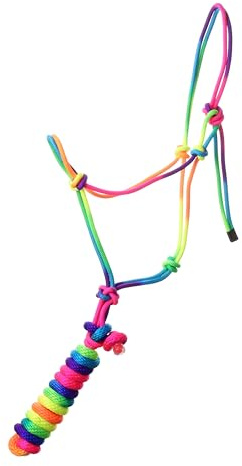 Rainbow Colored Cowboy Knot Halter w/Lead