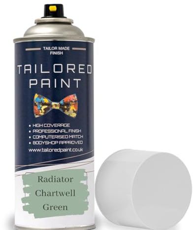 Tailored Paint Premium Radiator Aerosol Spray Paint Heat Resistant To 100ºC - Quick Air Dry No Primer Needed (Satin, Chartwell Green)