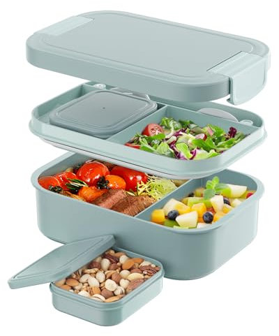 LEIKEEGO Lunchbox Erwachsene 1900ml Brotdose Auslaufsicher Bento Box Erwachsene für Büro, Schule (Grün)