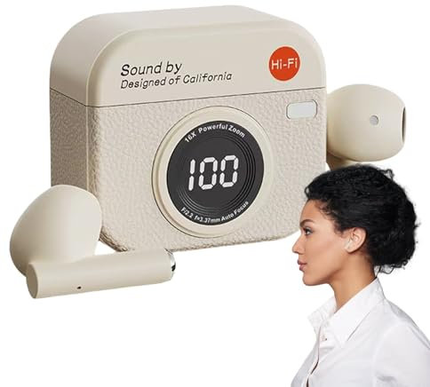 Générique Game Wireless Earbuds, Semi in-Ear Headphones, Long Battery Life, Headset Charging Case, Noise Cancelling, for Adults, Phones, Game, Home, Travel, Women, Men, Gym, Commute