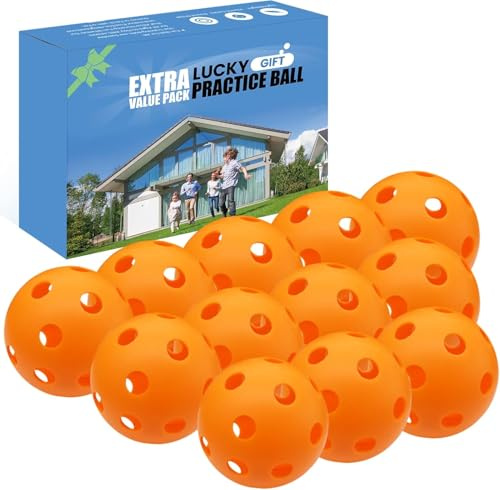 AXKAL Plastic Practice Baseballs & Pickleballs Value 12 Pack for Hitting Training, Premium Durable & Lightweight Hollow Balls with High-Visible Colors for Indoor Outdoor Practice(12 Pcs-Orange)