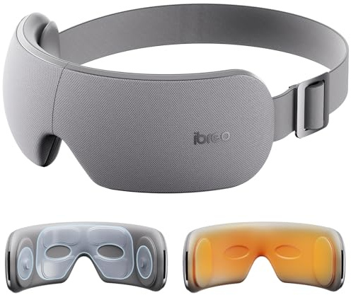 ibreo Eye Massager for Migraines with Temple Massage, Heat, Air Compression &Bluetooth Music Streaming, Mother’s Day Gift for Mom, Foldable Electric Eye Mask for Migraine Relief, Eye Strain, Eye Care