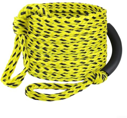 Feeshoppher Cuerda de remolque para esquí acuático y tabla de surf, estructura 3K de polietileno de 60 pies con 16 hebras de espuma flotante de alta visibilidad y resistencia de 2600 libras para tubo