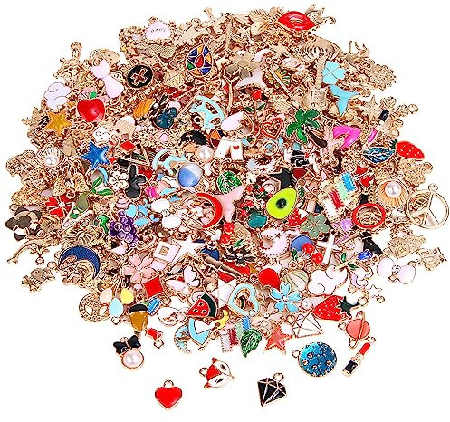 SANNIX 350 Stück Charms Großhandel Bulk Schmuckherstellung Anhänger für DIY Halskette Armband Ohrring Bastelbedarf