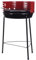 holzkohlegrill 34 x 75 cm Edelstahl schwarz/rot