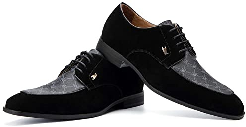 JITAI Chaussures Homme Oxford Chaussure de Ville Homme Oxford Cuir Chaussures à Lacets pour Mariage, noir-07, 45 EU (12 UK)