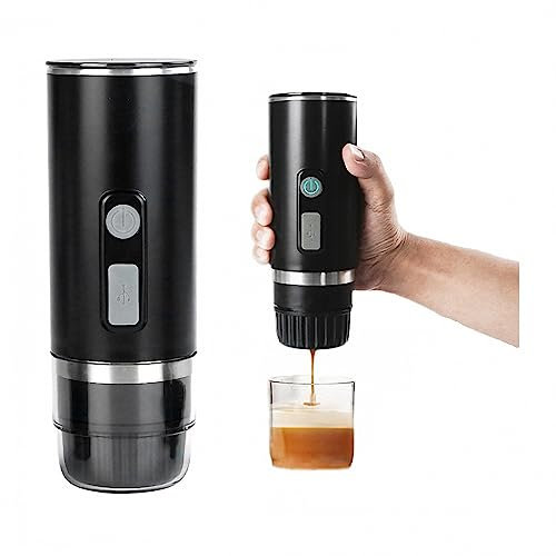 AXTMR Mini machine à café expresso, machines à café Bean-to-Cup, petite cafetière électrique,Black,203 * 68mm