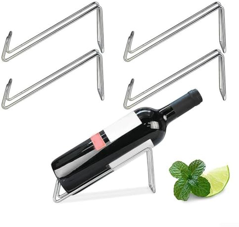Carpango 4 pièces Porte-bouteilles à vin, supports de rangement en métal pour bouteilles de vin et spiritueux Organisateur(A)