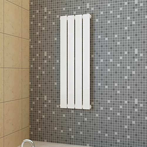qohoio Heating Panel White 311mm x 900mm-Vertical Column Radiator Double Flat Panel