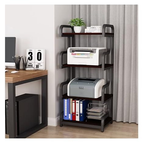 Mueble hifi mueble tocadiscos Soporte para medios audiovisuales Estantería de audio y video en forma de arco Estantería de almacenamiento abierto Torre de audio estéreo Rack(Black,BLACK_60*40*132CM)
