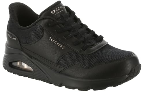 Skechers Donna Uno Banksia Slip-In ALLENATRICE, Black Duraleather/ Mesh, 40 EU